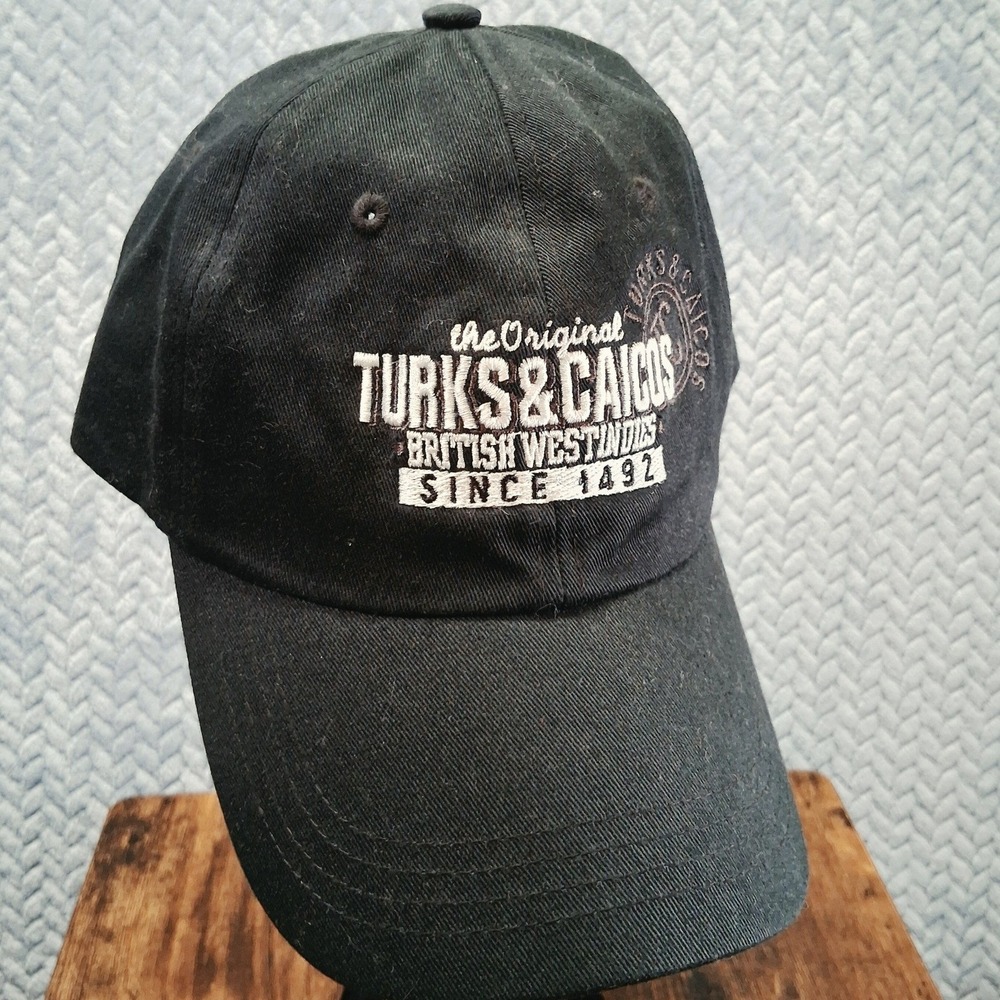 Ahead Turks & Caicos British West Indies Black Cotton Baseball Cap Hat C47WT1